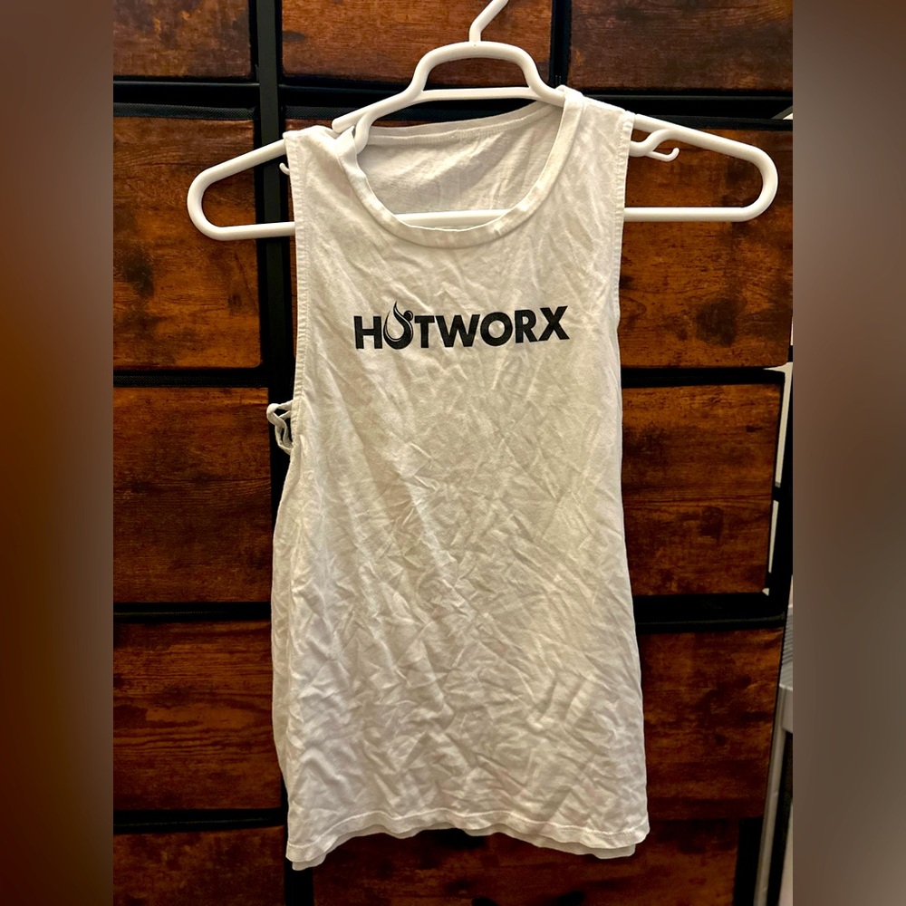 HOTWORX Women's White Tank Top with Side Slits (RARE)